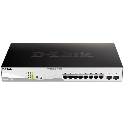 Коммутатор D-Link DGS-1210-10MPFL 8G 2SFP 8PoE 130W управляемый 2752300₽