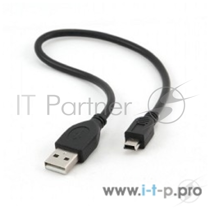 Кабель USB 2.0 miniUSB Gembird CCP-USB2-AM5P-1 круглый черный - фото №1