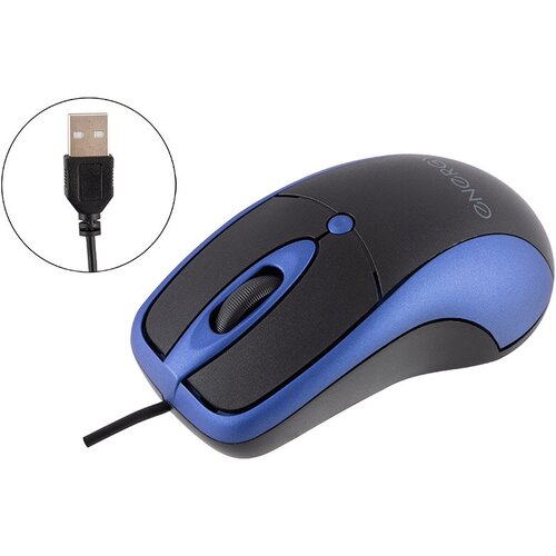 Мышь проводная оптическая Energy EK-002 Soft Touch цвет - чёрносиний 40200₽