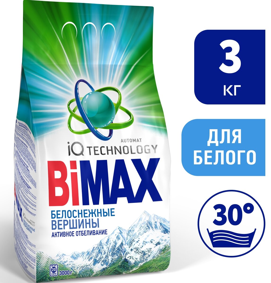 Стиральный порошок BiMAX Белоснежные вершины Automat IQ SMART 3000 гр.