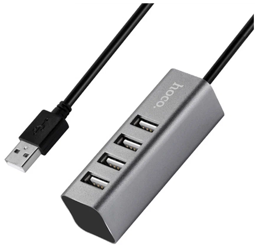 USB Хаб HOCO HB1 4хUSB (серый)