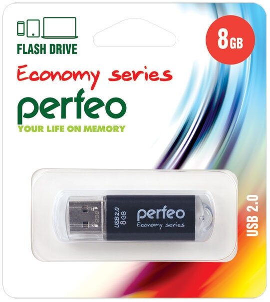 Perfeo USB Drive 8GB E01 Black PF-E01B008ES - фото №3
