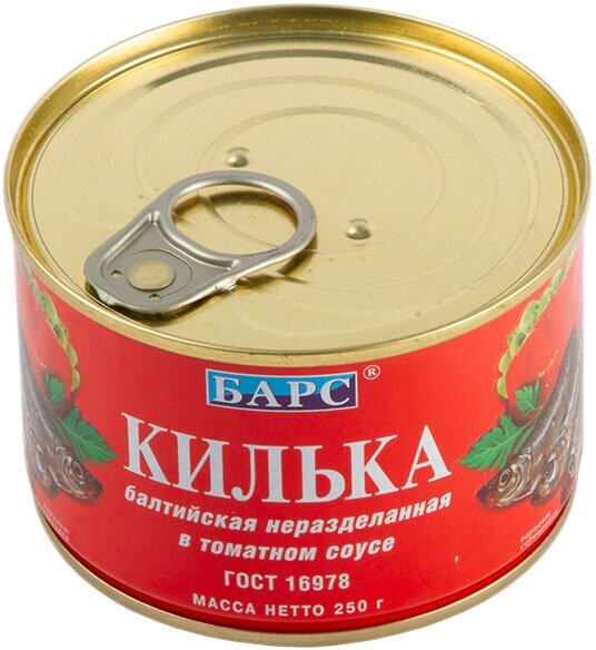 Килька балтийская "Барс" неразделанная в томатном соусе