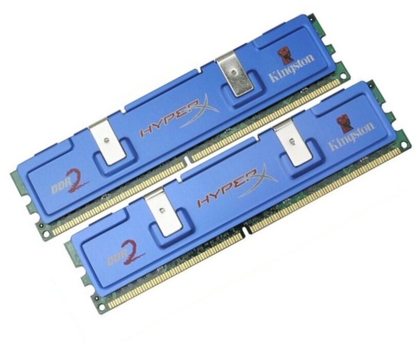 Б/у ОЗУ Dimm 2Gb PC2-7200(900)DDR2 Kingston HyperX KHX7200D2/1G (Kit 2x1Gb)