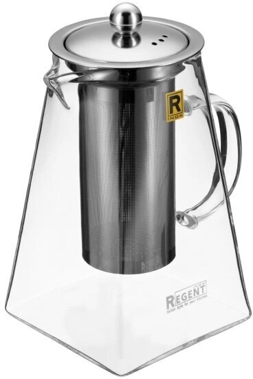 Чайник заварочный стеклянный с ситечком Regent Inox Linea Franco, 0,95 л