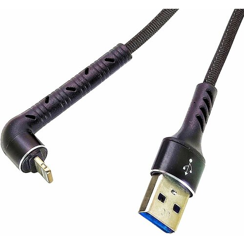 Кабель для зарядки телефона, смартфона Орбита OT-SMI25 Черный кабель USB 2.4A (iOS Lightning) 1м