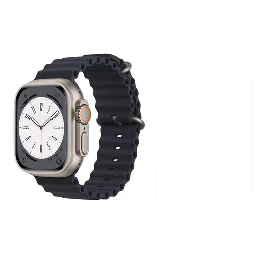 Умные часы Smart Watch MT8 Ultra 49 mm Silver with Ocean Black silicone Band 395000₽