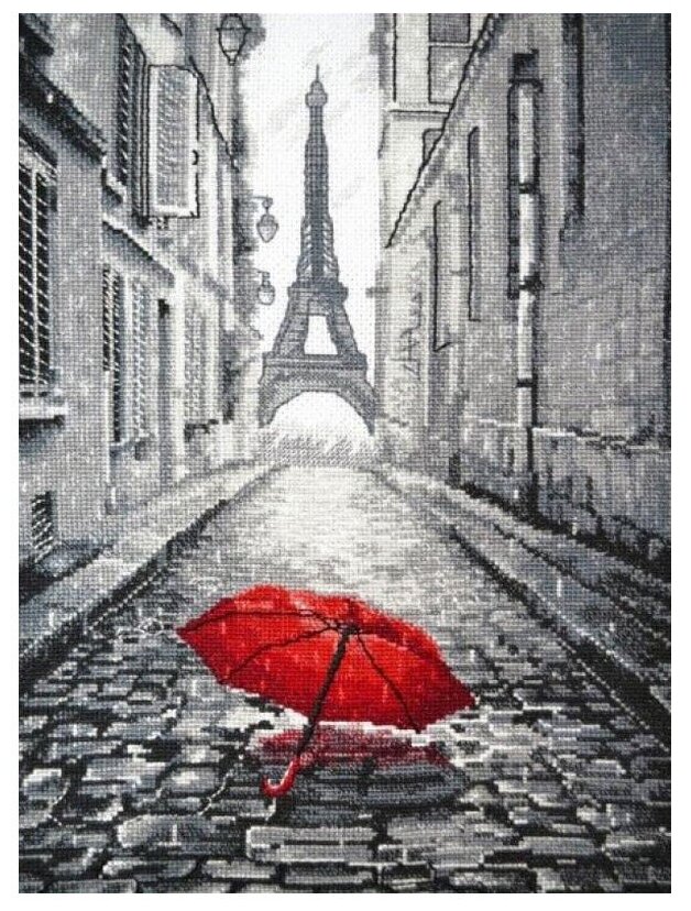 В Париже Дождь #868 Овен Набор для вышивания 20 x 29 см Счетный крест