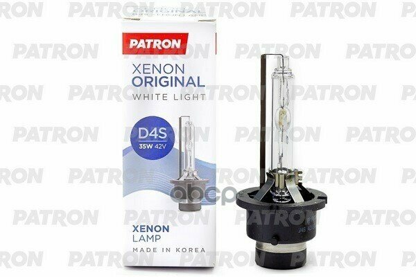 Лампа Газоразрядная D4s 42V 35W 4300K P32d-5 (Белый Свет) Сделано В Корее PATRON арт. PLX-D4S4300