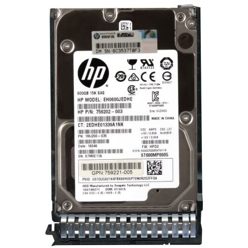 Жесткий диск HP 1MJ200 600Gb 15000 SAS 25 HDD 4050500₽