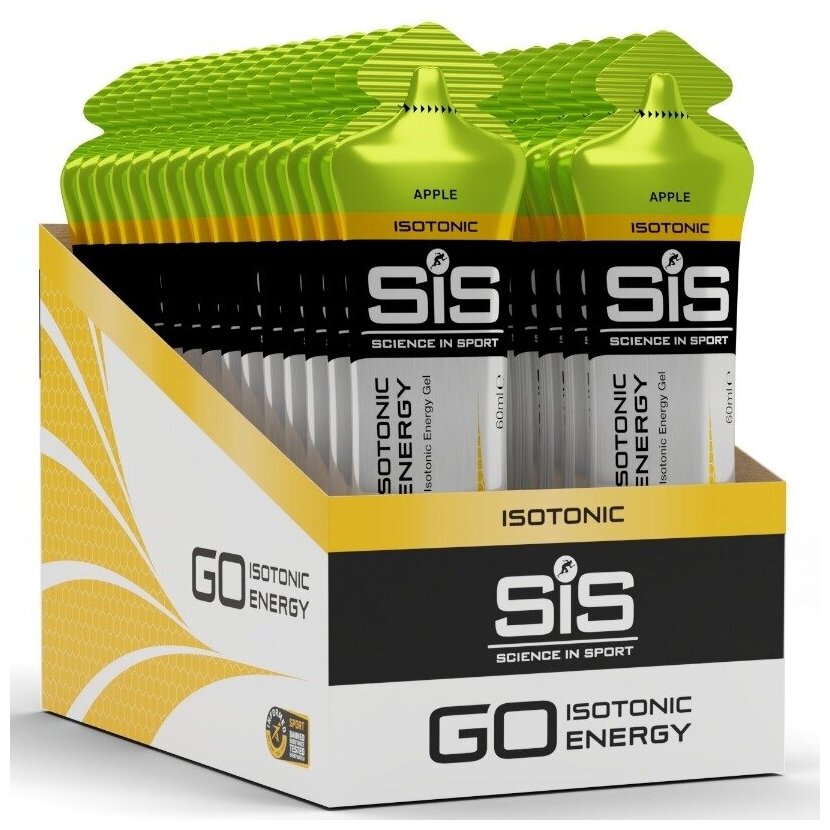 Гель питьевой SCIENCE IN SPORT (SiS) GO Isotonic Energy Gels 30 x 60 мл, Яблоко