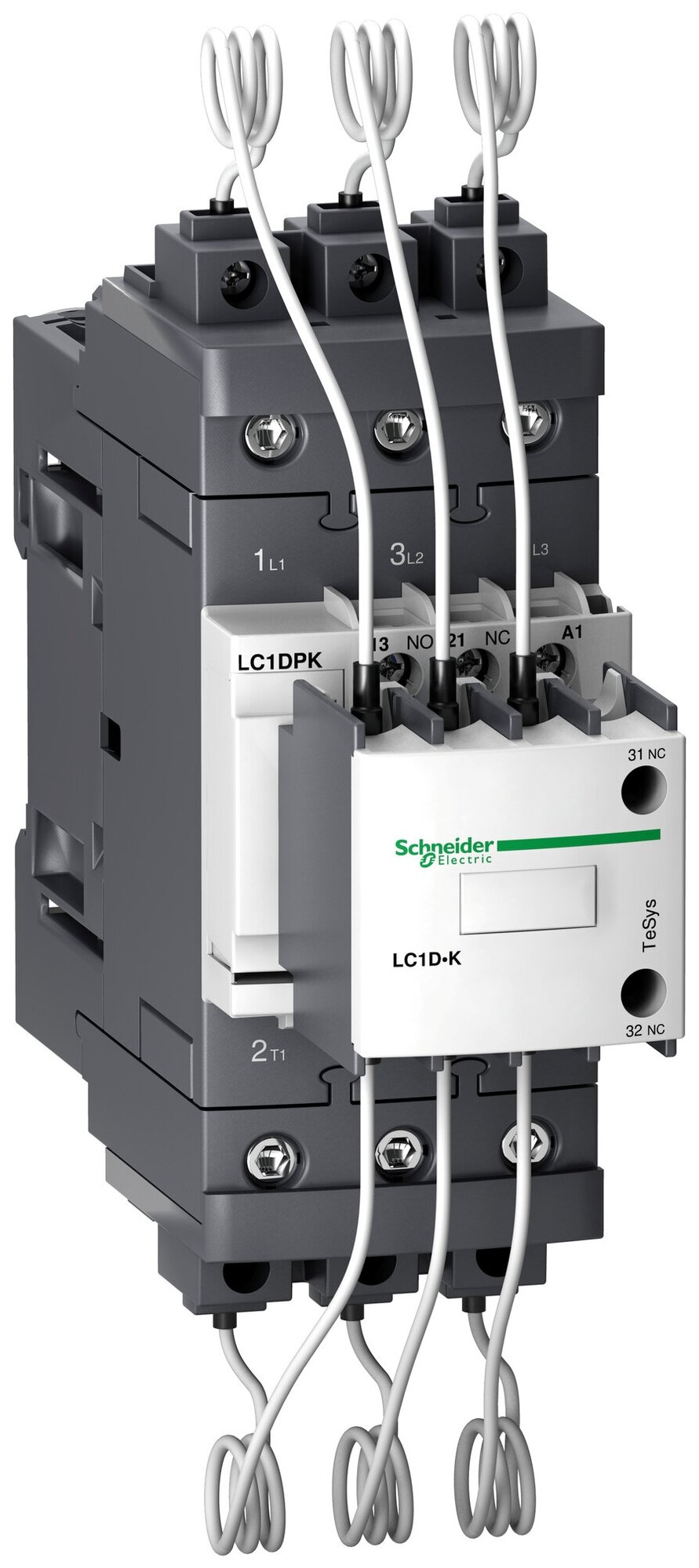 Контактор для конденсаторных батарей 1НО+2НЗ 30kVAR/400V Uk=220В 50/60Гц LC1DPKM7