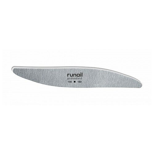 ruNail, Профессиональная пилка для искусственных ногтей (серая, лепесток, 100/180) runail профессиональная пилка для искусственных ногтей белая лепесток 180 180