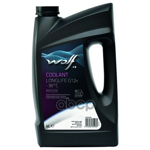 Антифриз Coolant Longlife G12+ -36°C 4L Astm D3306, Astm D4985, Man 324 Snf, Mb 325.3, Sae J1034, Vw Tl 774-F Wolf арт. 8325984