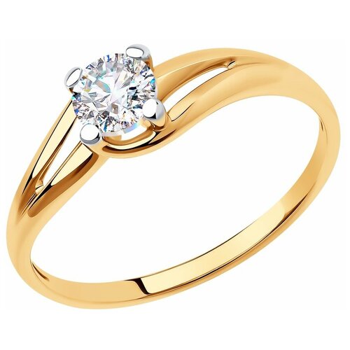 фото Diamant кольцо из золота с фианитом 51-110-00867-1, размер 17