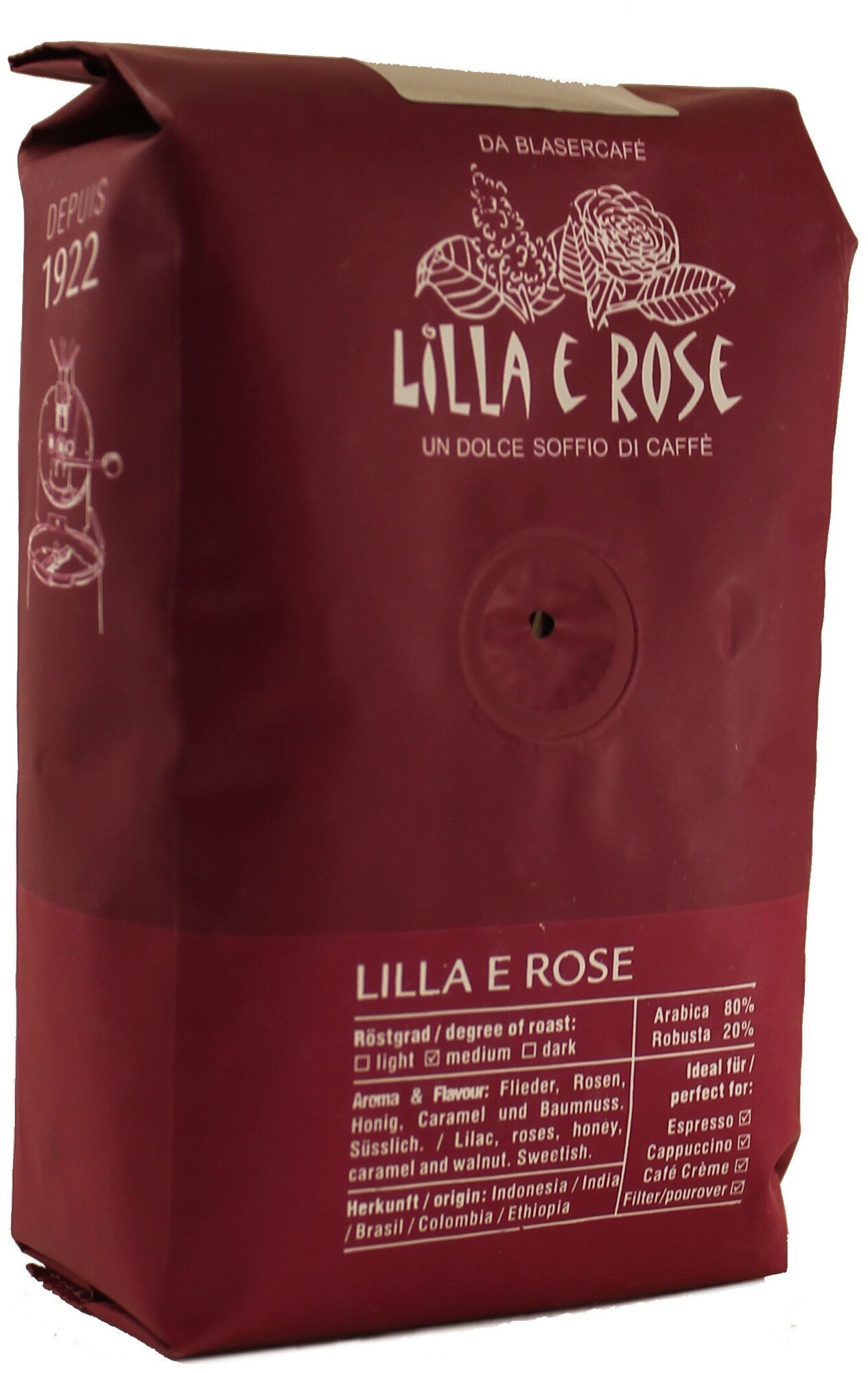 Кофе в зёрнах Blasercafe "Lilla e Rose" 250 гр - фотография № 2
