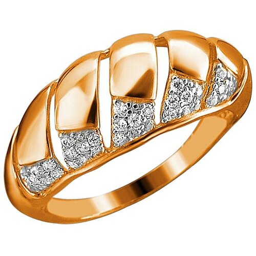 Кольца Эстет Золотое кольцо с фианитами