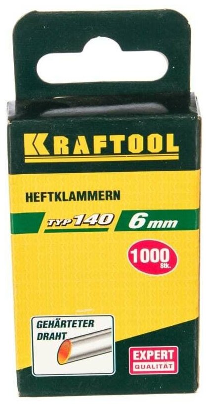 KRAFTOOL 6 мм скобы для степлера широкие тип 140, 1000 шт - фотография № 4