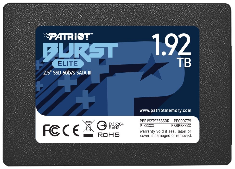 SSD диск PATRIOT MEMORY PATRIOT 2.5" Burst Elite 1920 Гб SATA III NAND 3D PBE192TS25SSDR - фотография № 1