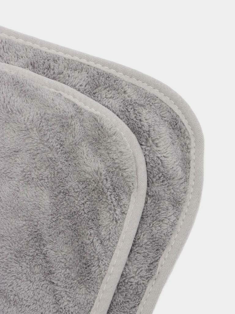 Детское полотенце уголок банное с капюшоном 80х80 см для малыша, темно-серый - фотография № 5