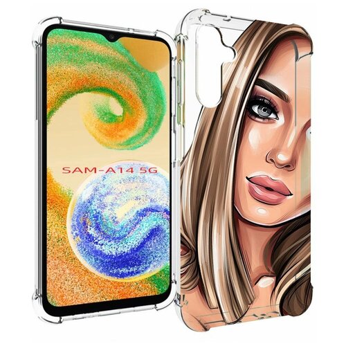 Чехол MyPads девушка-с-каре женский для Samsung Galaxy A14 4G/ 5G задняя-панель-накладка-бампер