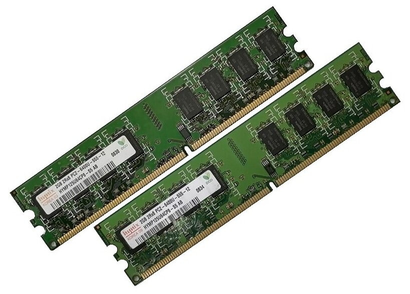 Б/у ОЗУ Dimm 4Gb PC2-6400(800)DDR2 Hynix HYMP125U64CP8-S5 (Kit 2x2Gb)