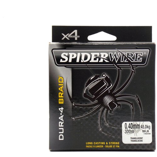 фото "плетеная леска spiderwire dura4 braid полупрозрачная 300 м. 0,40 мм. 45 кг. tran (145048)"