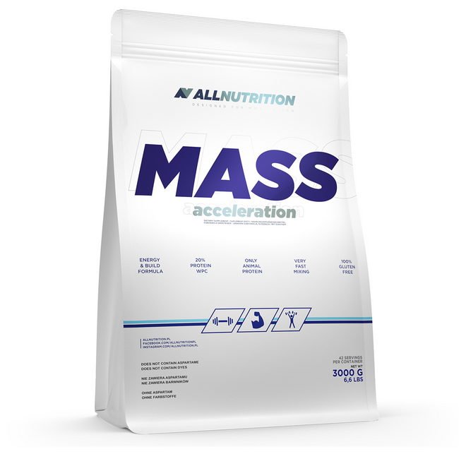 Гейнер All Nutrition Mass Acceleration шоколад 3000 гр