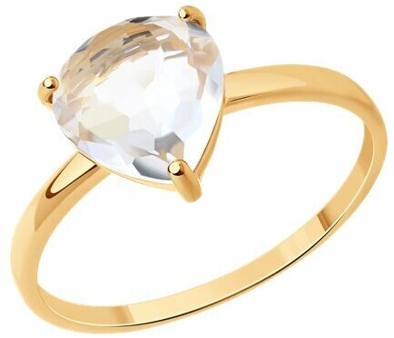 Кольцо Diamant online, золото, 585 проба, горный хрусталь