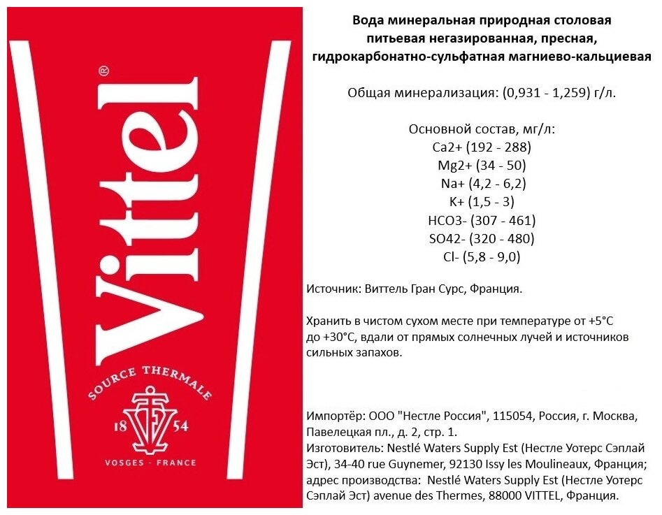 Минеральная вода Vittel негазированная, ПЭТ спорт, 6 шт. по 0.75 л - фотография № 9