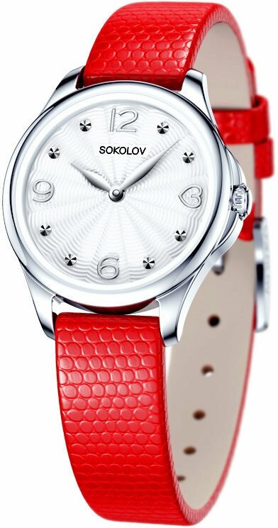Наручные часы SOKOLOV женские, кварцевые, корпус серебро, 925 проба