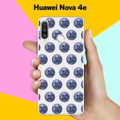 Силиконовый чехол Луна на Huawei Nova 4e силиконовый чехол единорог на пончике на huawei nova 4e