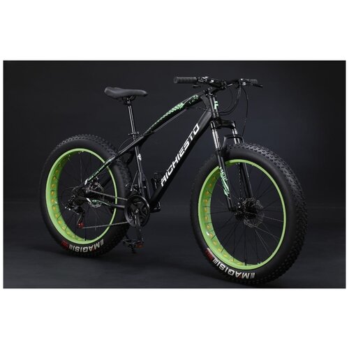 Велосипед Фэтбайк взрослый черный с салатовым 1799000₽