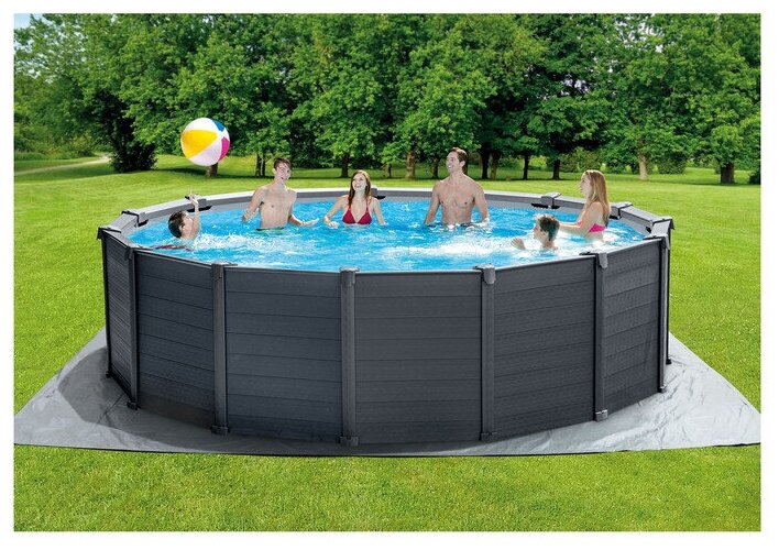 Каркасный бассейн Intex 478 х 124 см Graphite Gray Panel Pool + песочный фильтрующий насос - фотография № 12