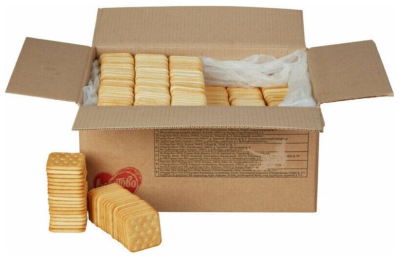 Печенье крекер Янтарный с солью Любятово коробка 5,5 кг - фотография № 1