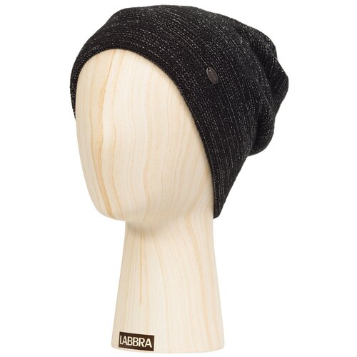 фото Шапка labbra, размер one size, серебряный, черный