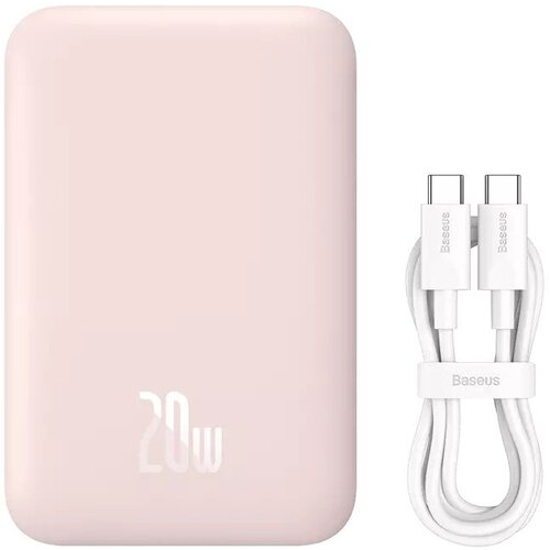 Внешний аккумулятор с поддержкой беспроводной зарядки Xiaomi Baseus Magnetic Wireless Charging Power Bank 6000 mAh 20W Pink PPCXW06 281800₽