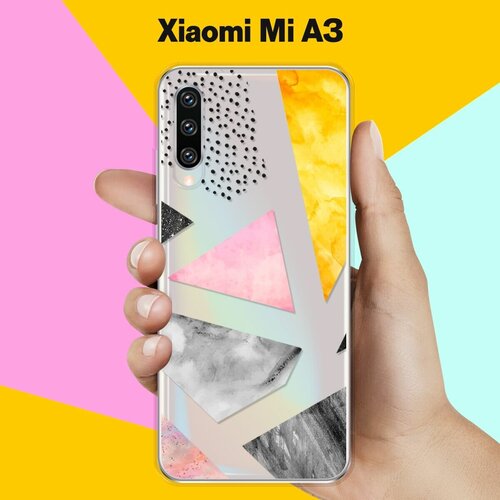 Силиконовый чехол Мраморные треугольники на Xiaomi Mi A3