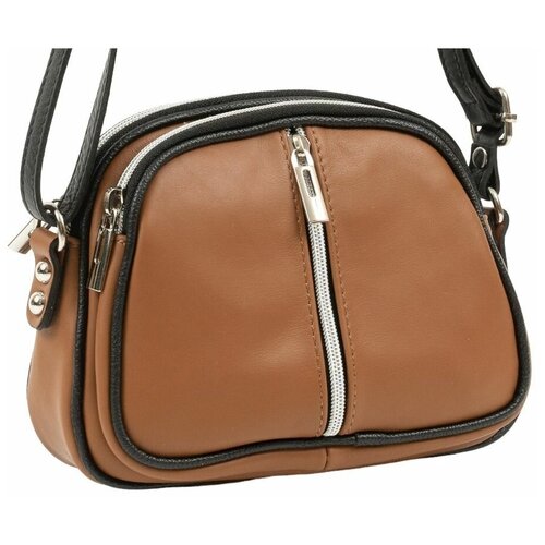 фото Сумка кросс-боди sefaro, фактура гладкая, коричневый