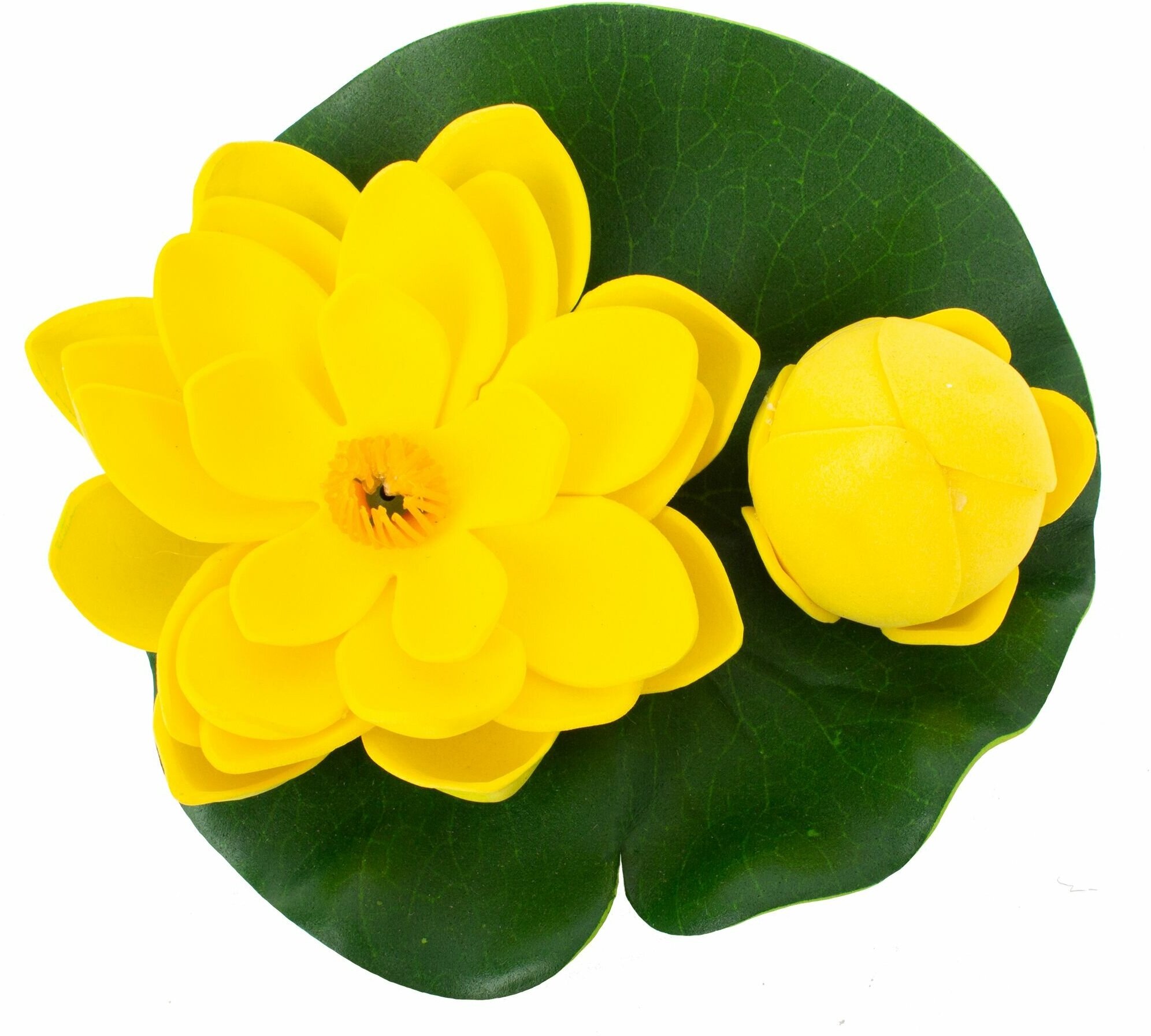 Цветок для водоема Ecotec Лотос с бутоном пластик желтый 13 см - фотография № 1