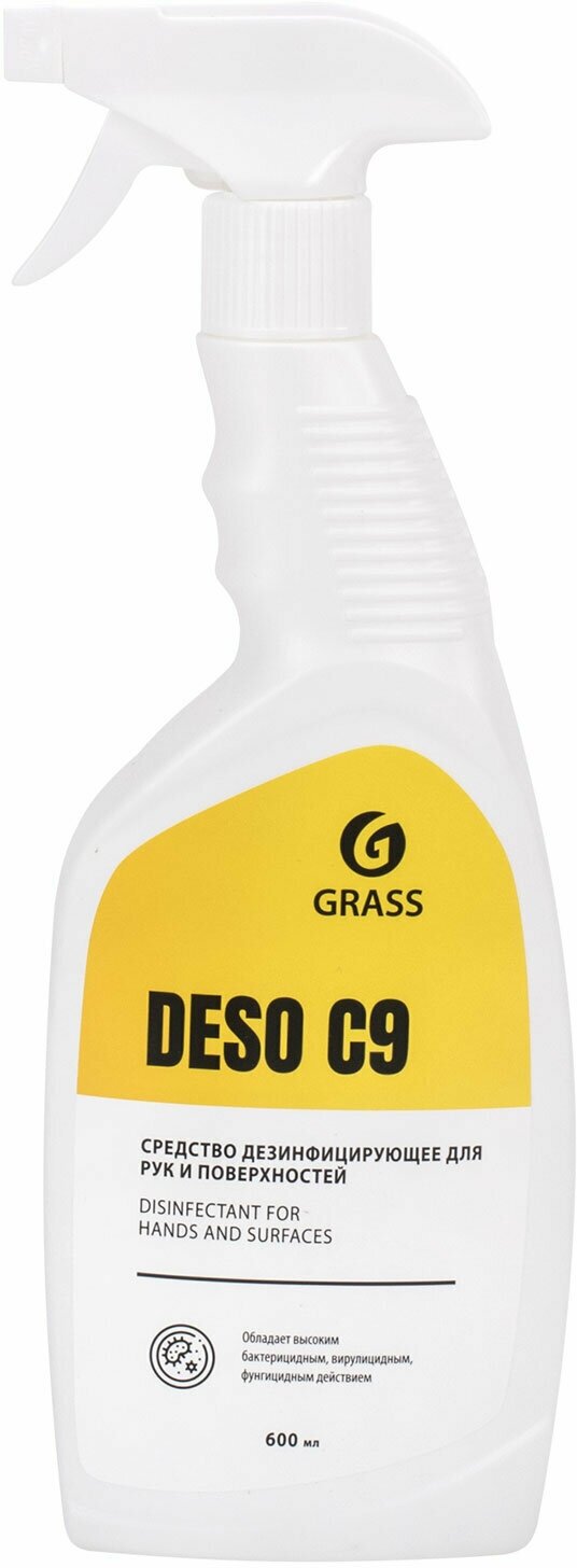 Антисептик для рук/поверхн (спирт 70%) 600мл GRASS DESO C9, дезинф, жидкость, распылитель, ш/к11697