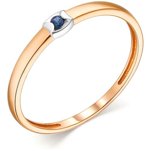 фото Алькор кольцо с 1 сапфиром из красного золота 13800-102, размер 17.5