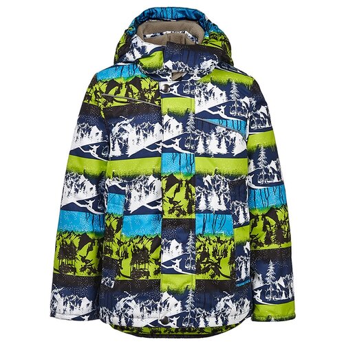 Куртка Oldos зимняя, мембрана, водонепроницаемость, капюшон, карманы, подкладка, размер 98, мультиколор