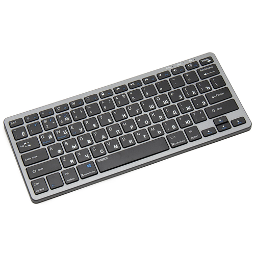 Клавиатура беспроводная, перезаряжаемая, стильная для ПК, ноутбука, планшета, смартфона или Smart TV, серебристая