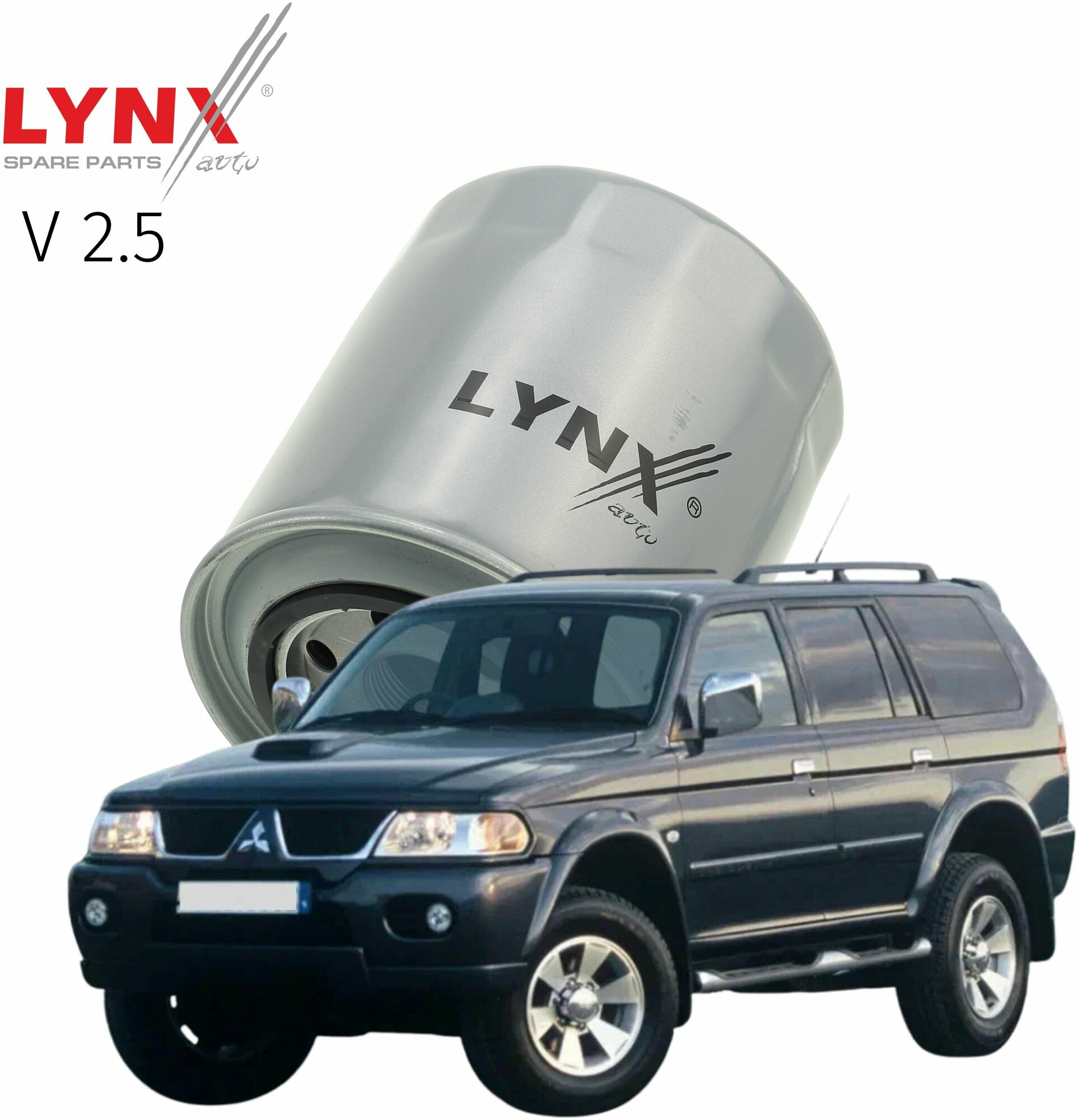 Фильтр масляный Mitsubishi Pajero Sport (1) / Митсубиси Паджеро Спорт 1997-2001 2002 2003 2004 2005 2006 2007 2008 2009 V2.5 4D56 T / 1шт LYNXauto