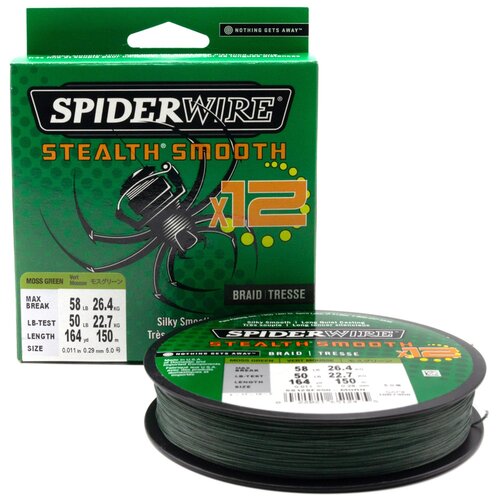 фото "плетеная леска spiderwire stealth smooth 12 braid темно-зеленая 0,29 мм., 26,4 кг., 150 м. (1507358)"