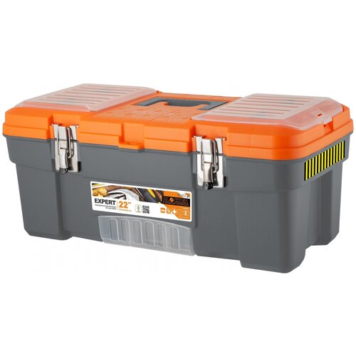 Ящик BLOCKER Expert BR3932, 55.7x28.4x23.6 см, 22'' , серо-свинцовый/оранжевый ящик с органайзером blocker expert 4 br3789 31x15x26 2 см 12 серо свинцовый оранжевый