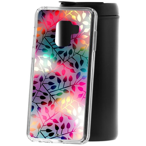 фото Чехол на самсунг а8 2018 kruche print цветные листья кruче