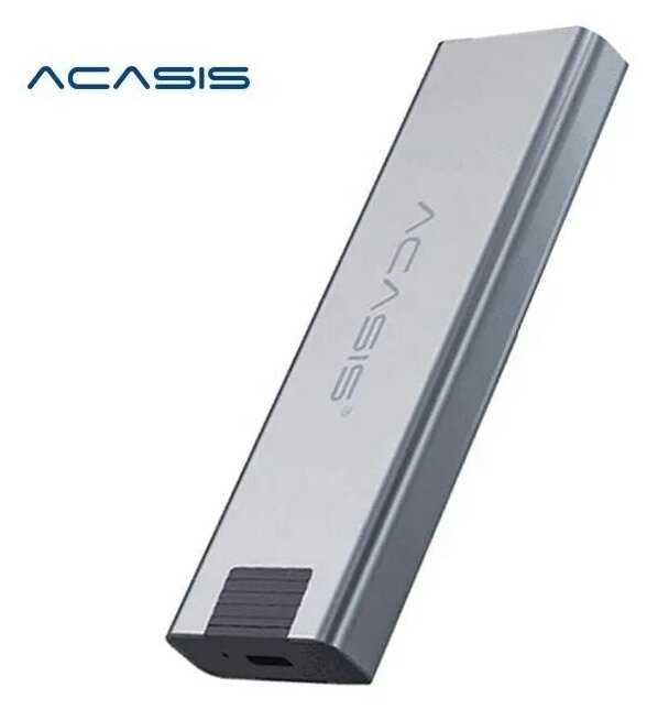 Внешний корпус для M.2 SATA SSD ACASIS M08-GF (Al, серый, USB 3.0, JMS580, кабель 0.2м)