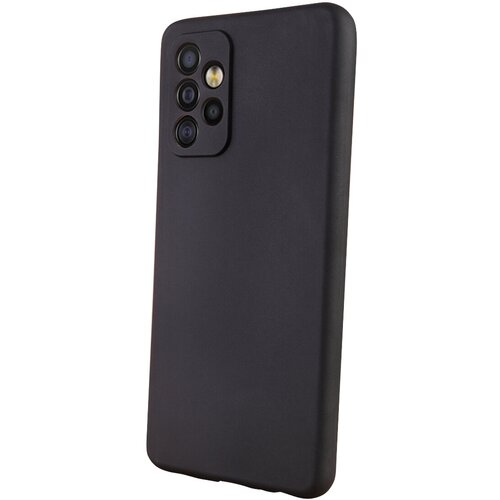 Силиконовый чехол Mcover для Samsung Galaxy A52 черный с защитой камеры противоударный чехол с защитой камеры mcover на samsung galaxy a52 с рисунком чёрный узор